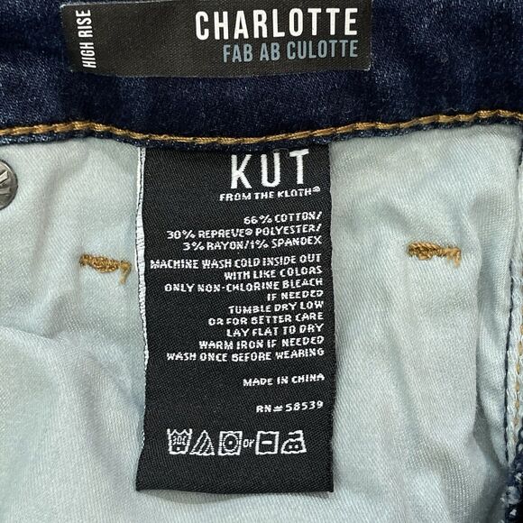 Kut From The Kloth Charlotte Fab Ab Culotte Jeans Women's 14W High Rise Stretch - Picture 7 of 16